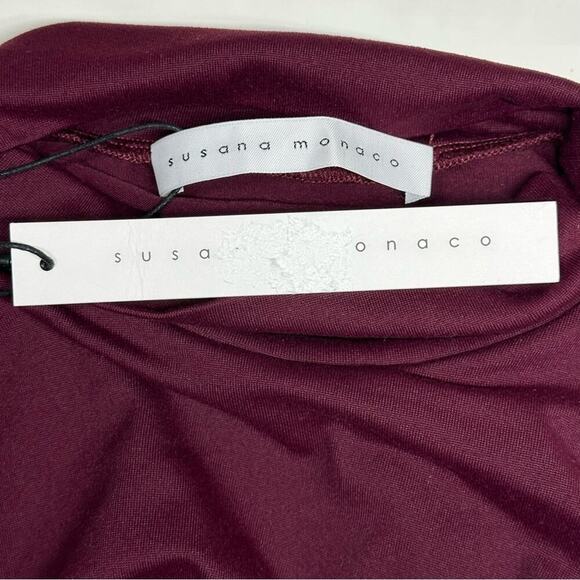 NWT | Susana Monaco | Crop Mock Long Sleeve | Port | Small - Picture 5 of 11